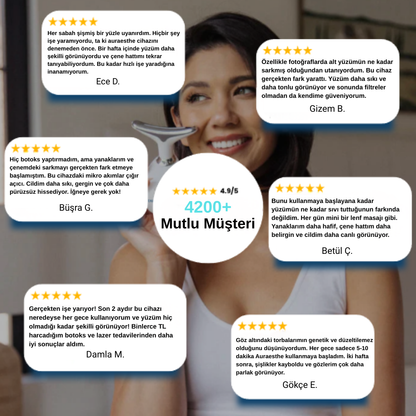 AuraESTHE 3'ü 1 arada LED Yüz Şekillendirici + 4 ÜCRETSİZ Hediye