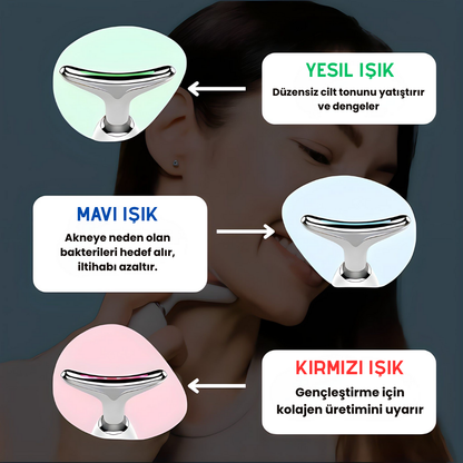 AuraESTHE 3'ü 1 arada LED Yüz Şekillendirici + 4 ÜCRETSİZ Hediye