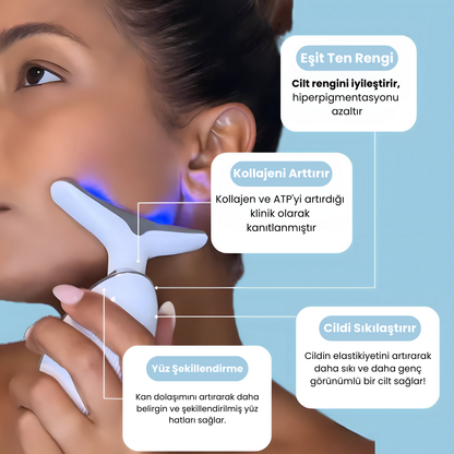AuraESTHE 3'ü 1 arada LED Yüz Şekillendirici + 4 ÜCRETSİZ Hediye